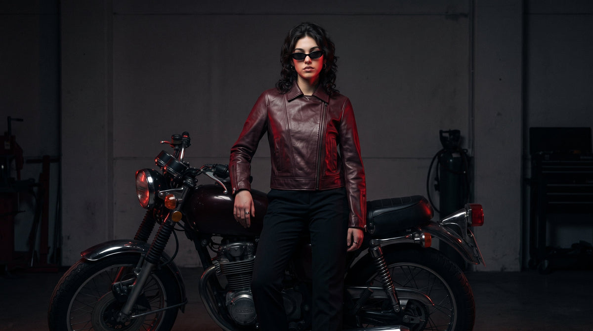 Kuro Jacket in Oxblood Burgundy leather
