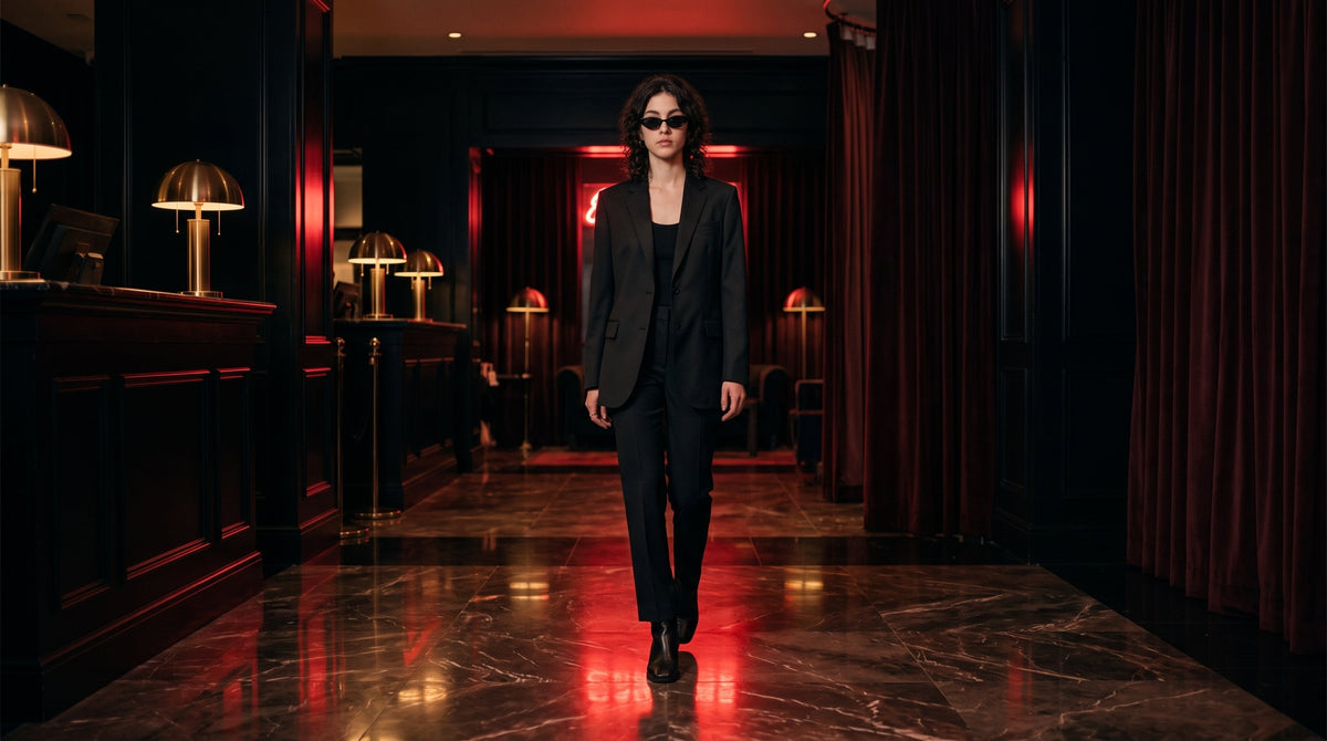 Sable Blazer and Sable Trousers in Obsidian Black