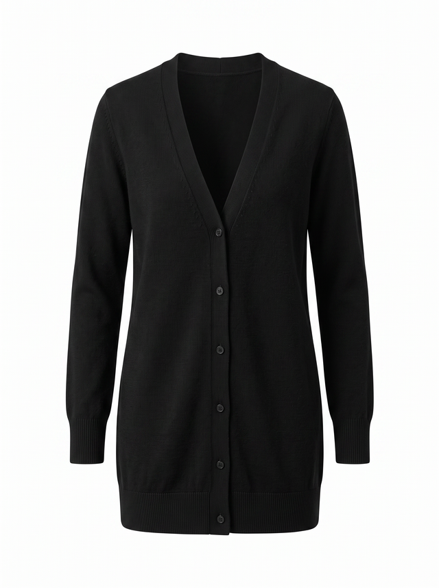 Abyssal Cardigan - Obsidian Black - front product