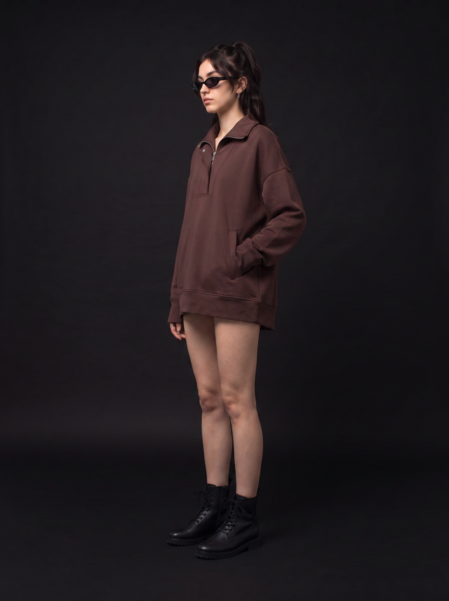 Calm Pullover - Chocolate Brown - side model