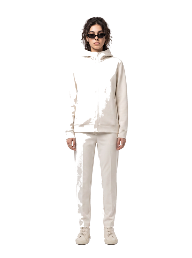 Covered Hoodie - Bone Ivory - full model