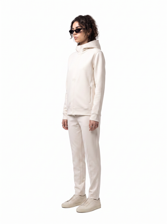 Covered Hoodie - Bone Ivory - side model