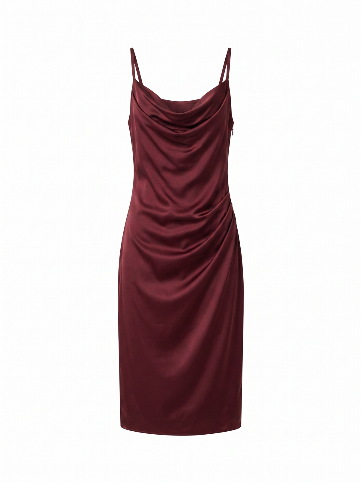 Draped Slip - Oxblood Burgundy - front product