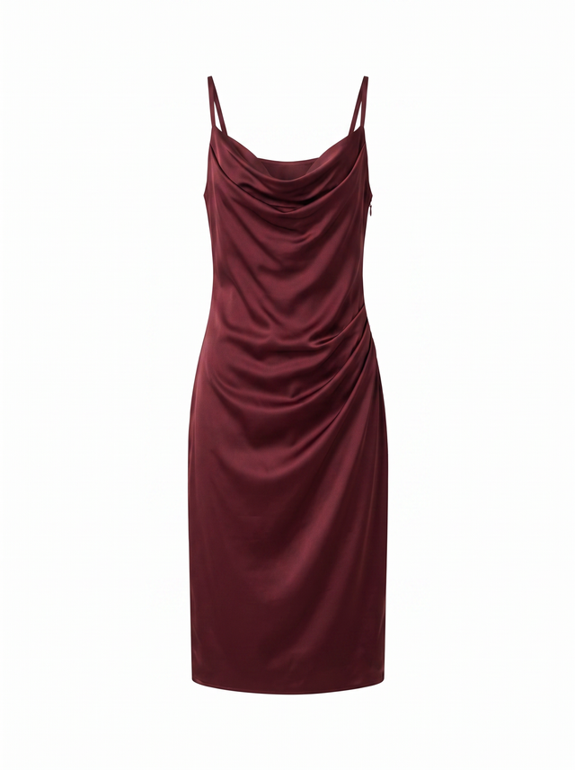 Draped Slip - Oxblood Burgundy - front product