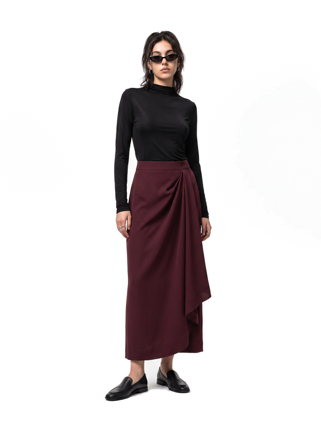 Dusk Maxi - Oxblood Burgundy - full model