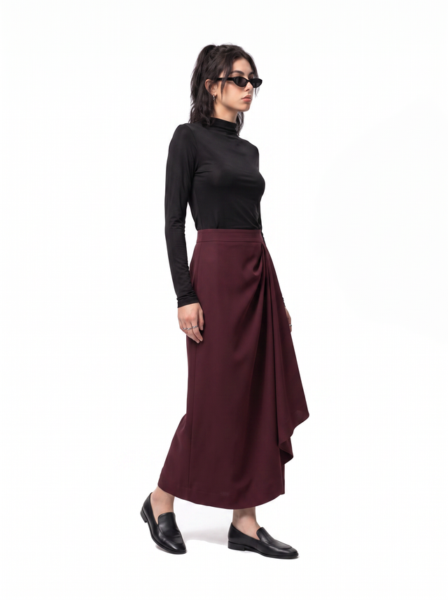 Dusk Maxi - Oxblood Burgundy - side model