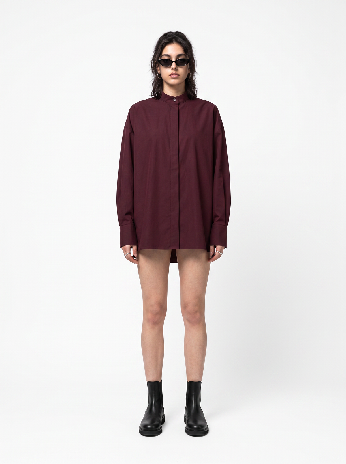Eclipse Shirt - Oxblood Burgundy - full model