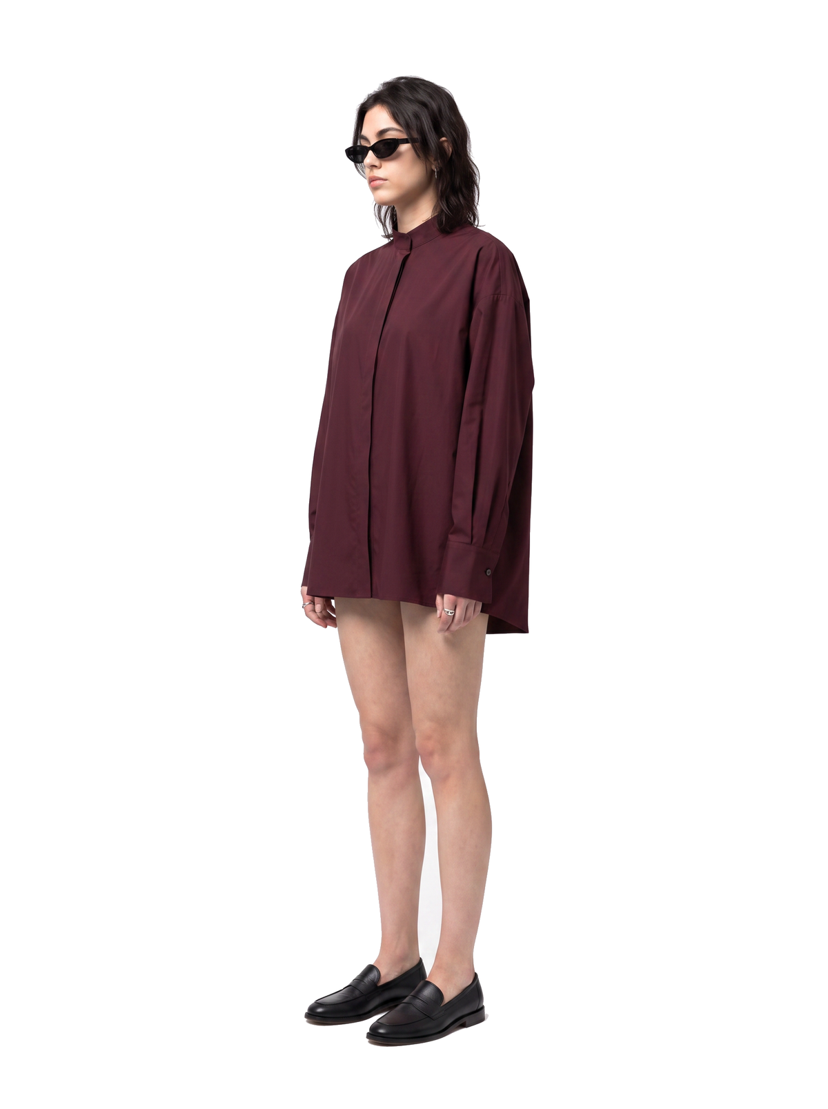 Eclipse Shirt - Oxblood Burgundy - side model