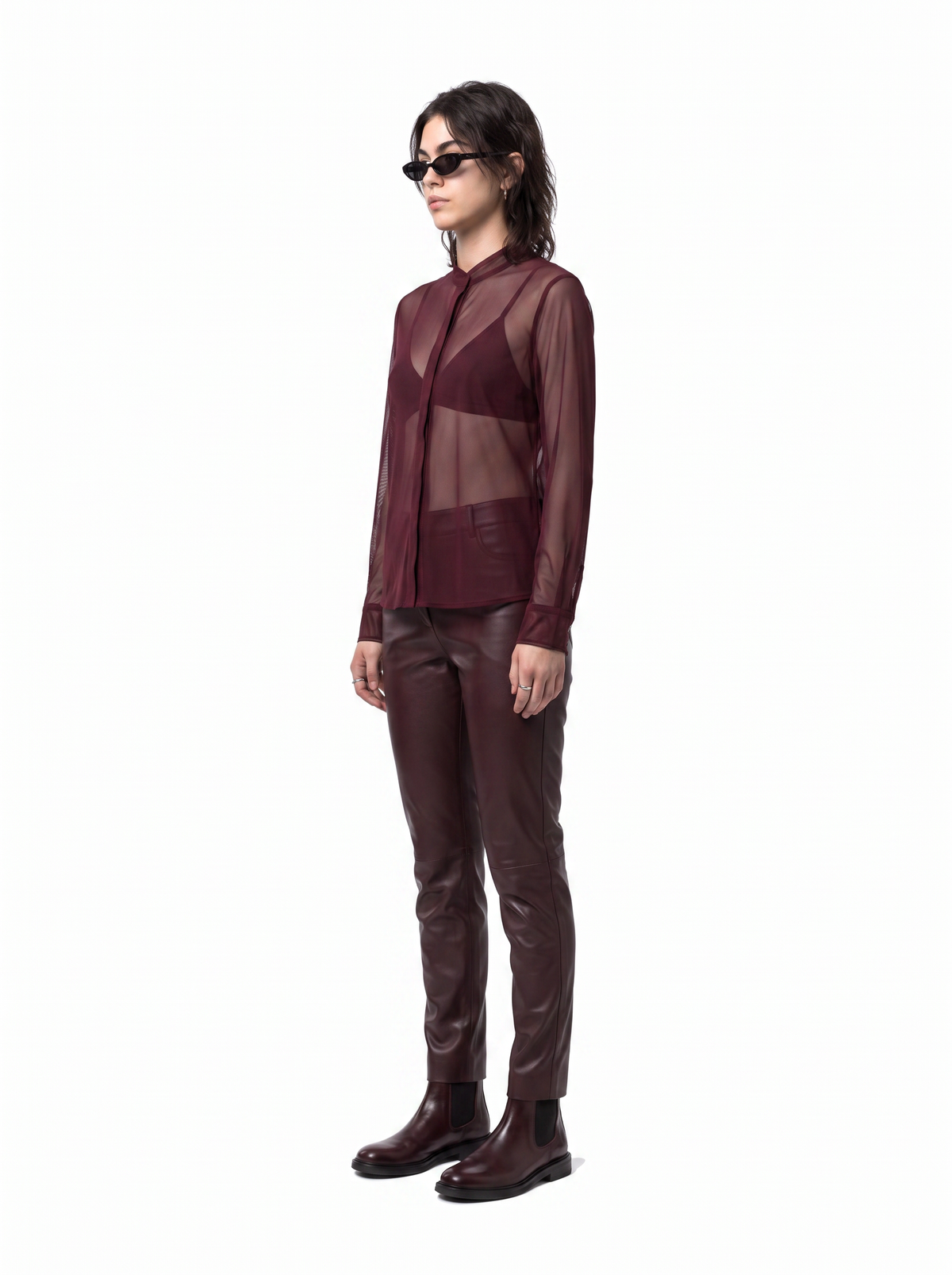 Ghost Mesh - Oxblood Burgundy - side model