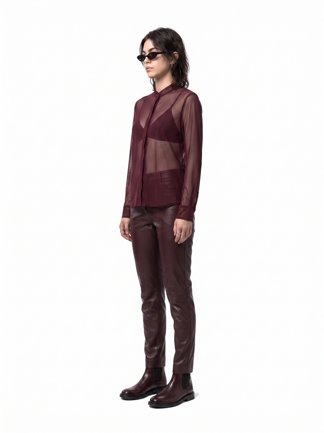 Ghost Mesh - Oxblood Burgundy - side model