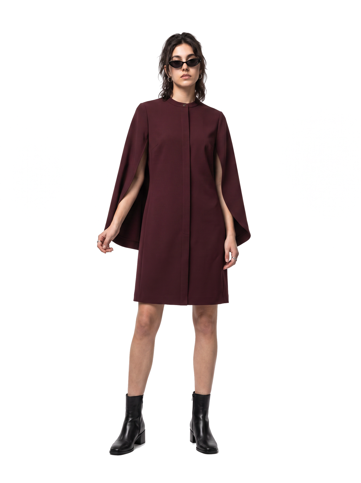 Gloom Dress - Oxblood Burgundy - full model