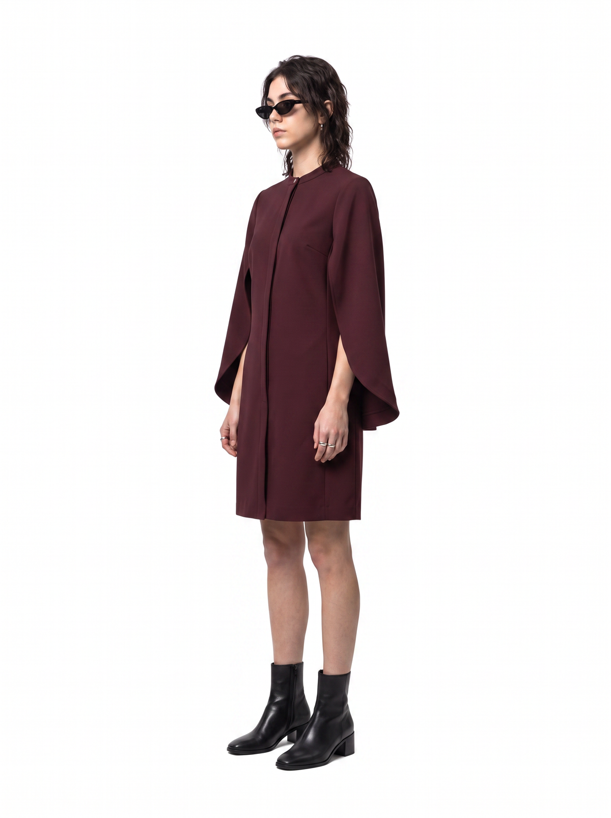 Gloom Dress - Oxblood Burgundy - side model