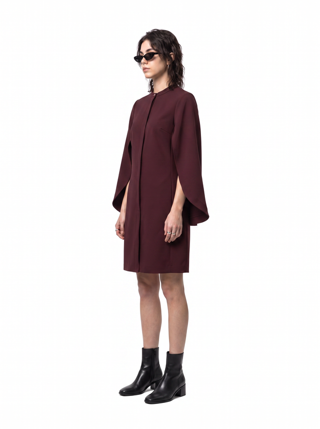 Gloom Dress - Oxblood Burgundy - side model