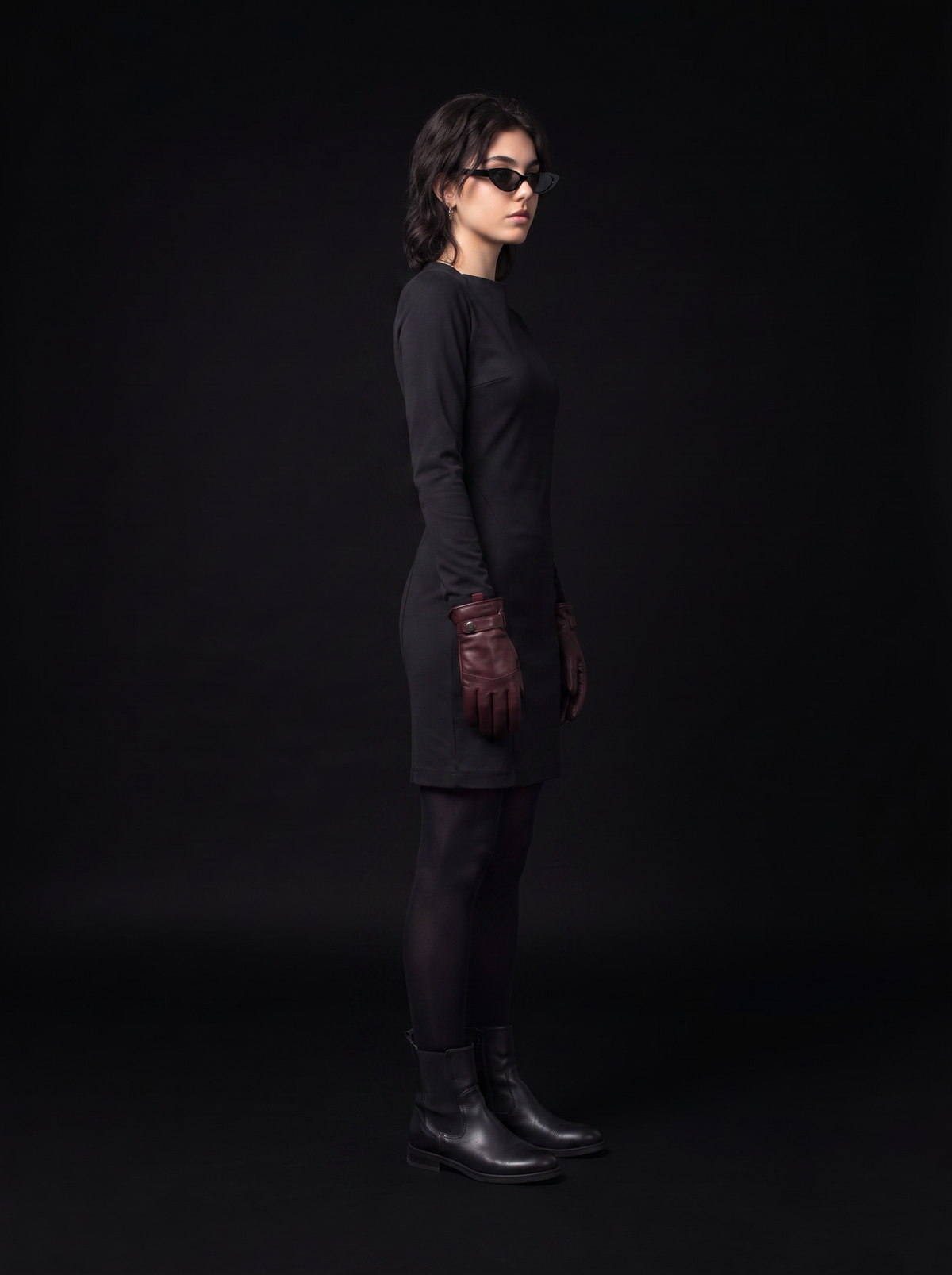 Gloom Gauntlets - Oxblood Burgundy - side model