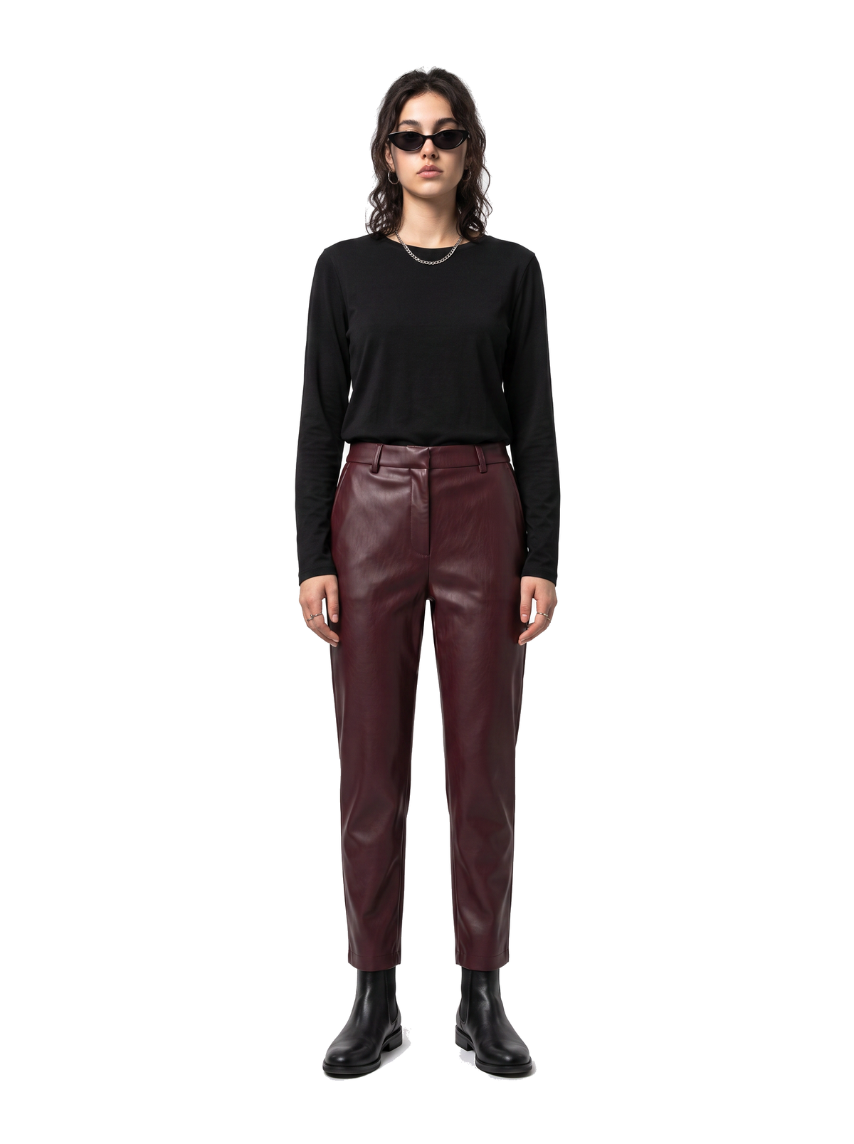 Grounded Trousers - Oxblood Burgundy - full model
