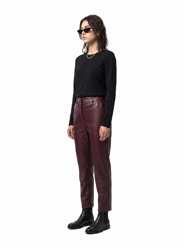 Grounded Trousers - Oxblood Burgundy - side model