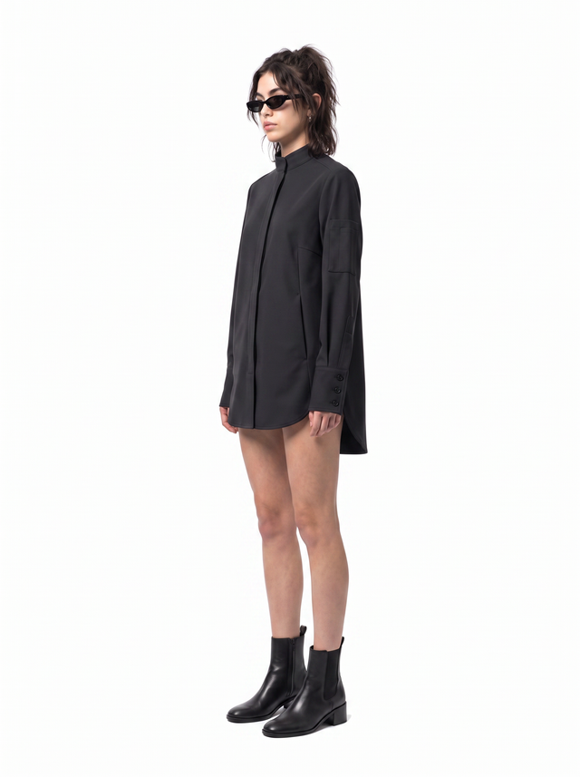 Haze Tunic - Obsidian Black - side model
