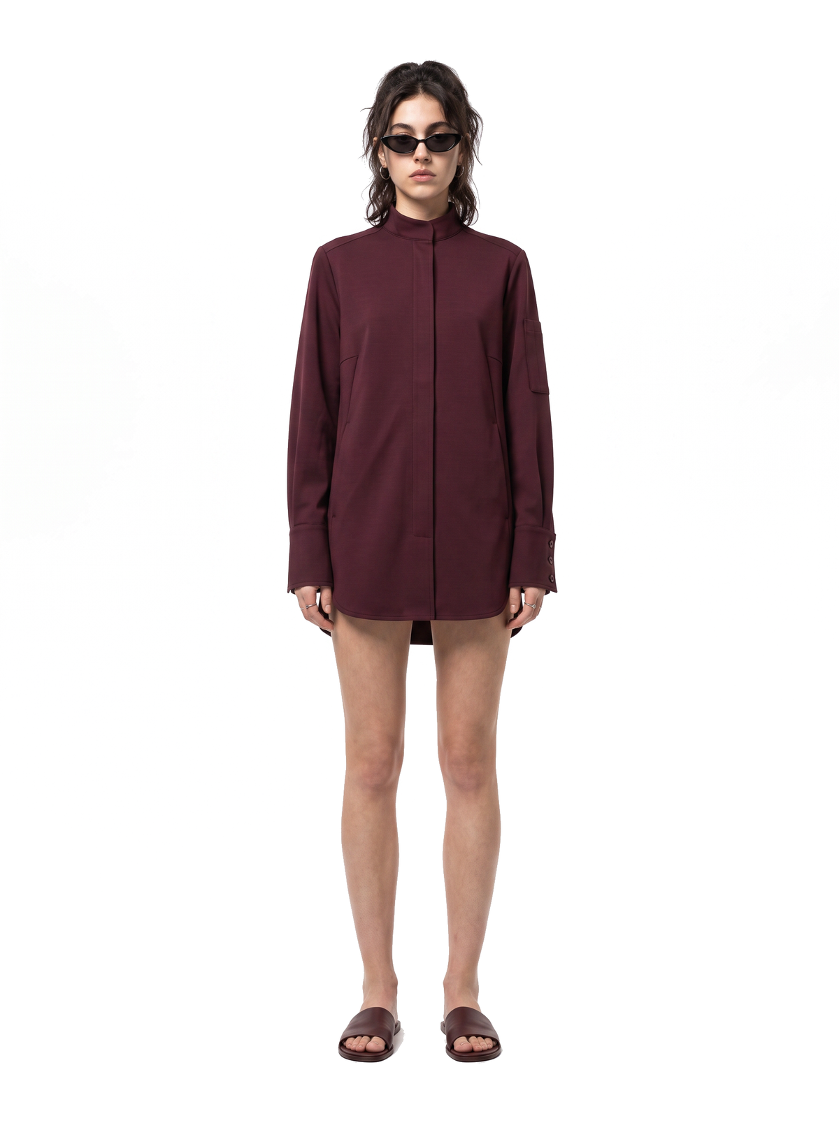 Haze Tunic - Oxblood Burgundy - full model