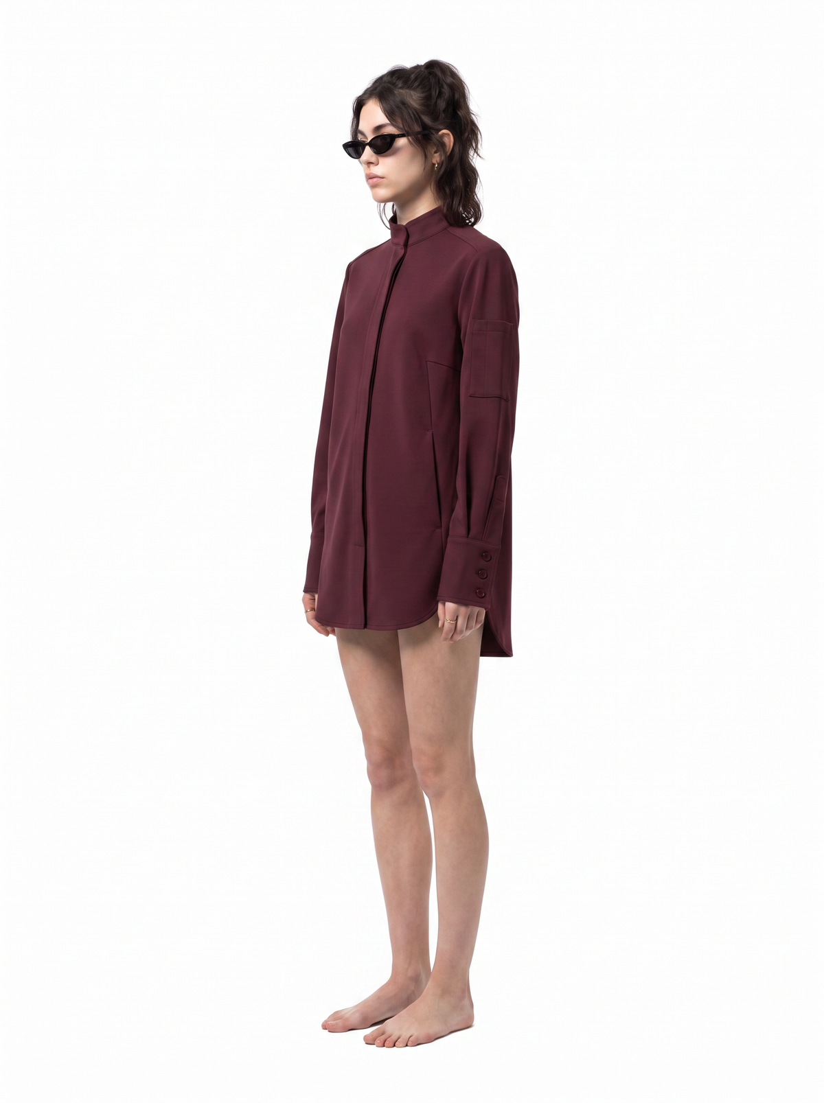 Haze Tunic - Oxblood Burgundy - side model