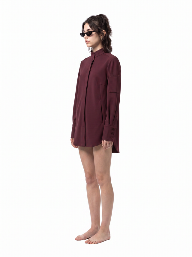 Haze Tunic - Oxblood Burgundy - side model