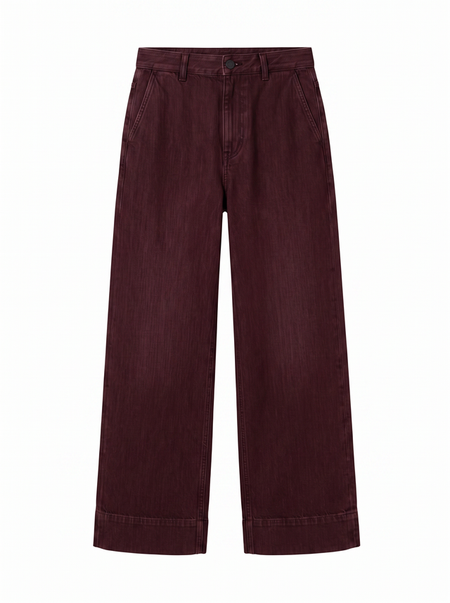Indigo Trousers - Oxblood Burgundy - front product