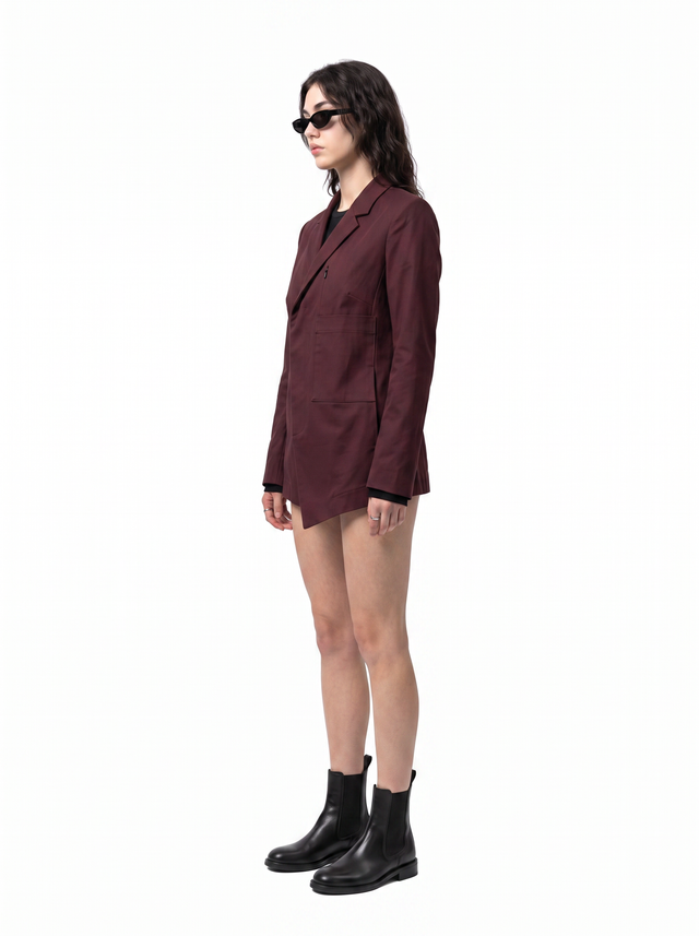 Ink Asymmetric - Oxblood Burgundy - side model