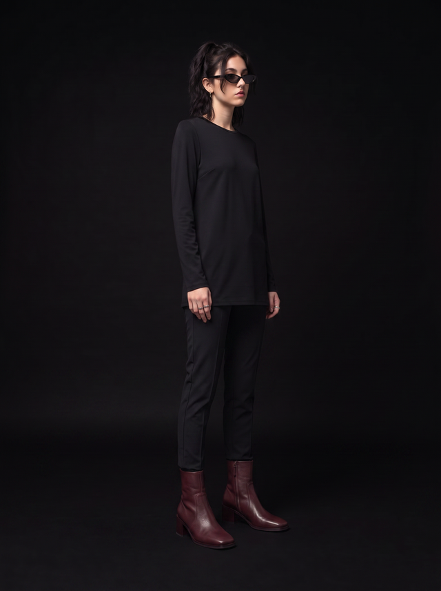 Ink Boots - Oxblood Burgundy - side model
