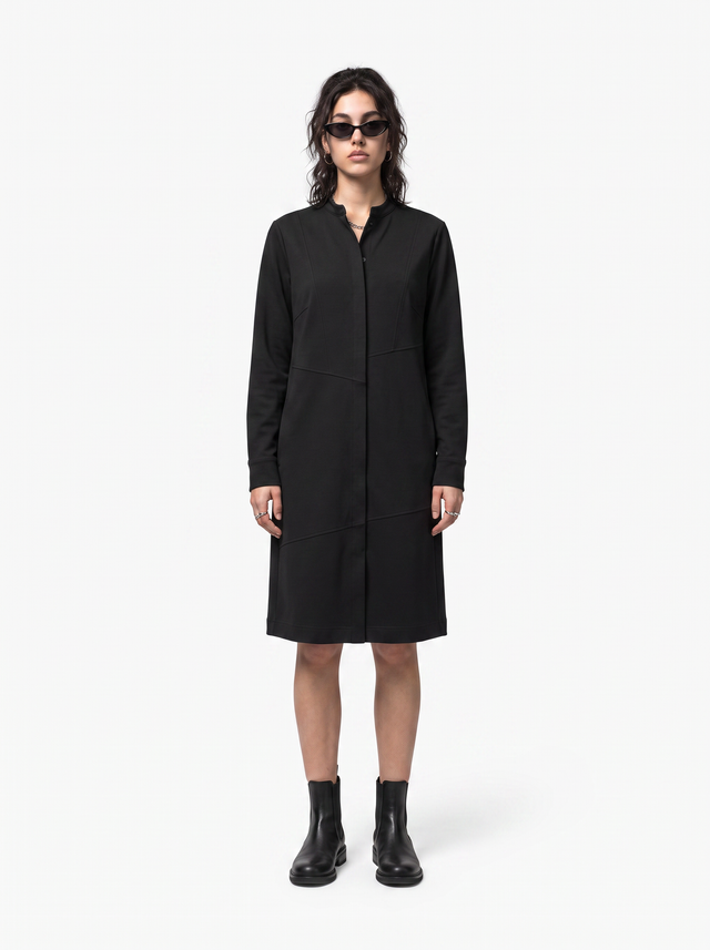Jersey Dress - Obsidian Black - full model