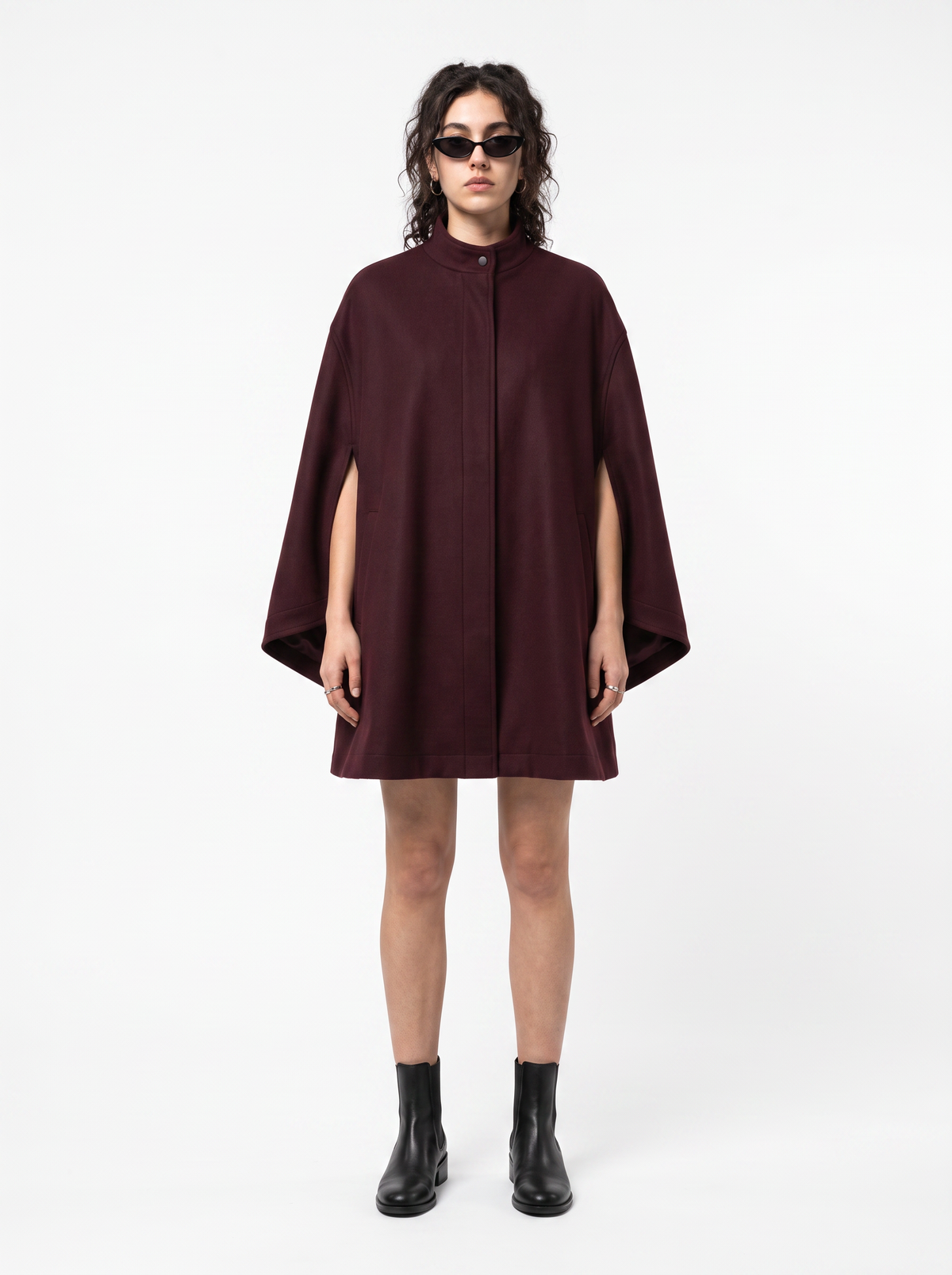 Kuro Cape - Oxblood Burgundy - full model