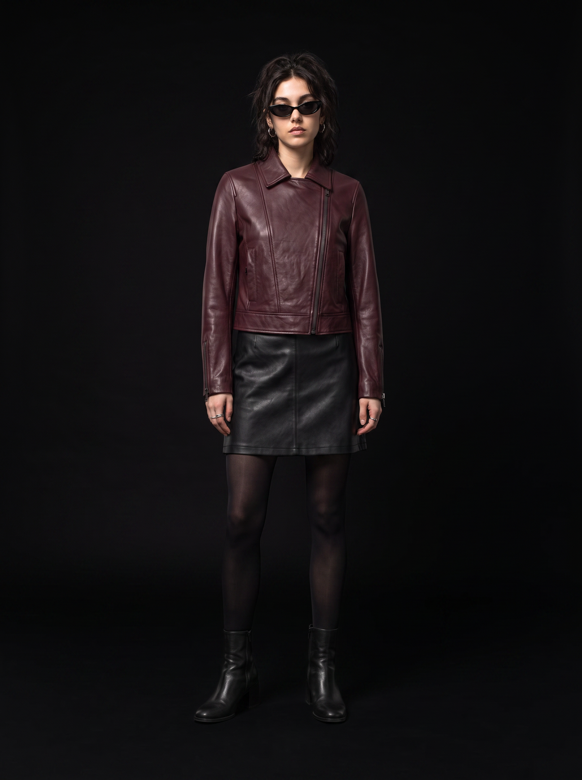 Kuro Jacket - Oxblood Burgundy - full model