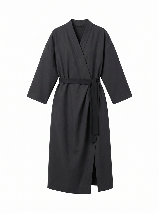 Midi Kimono - Obsidian Black - front product