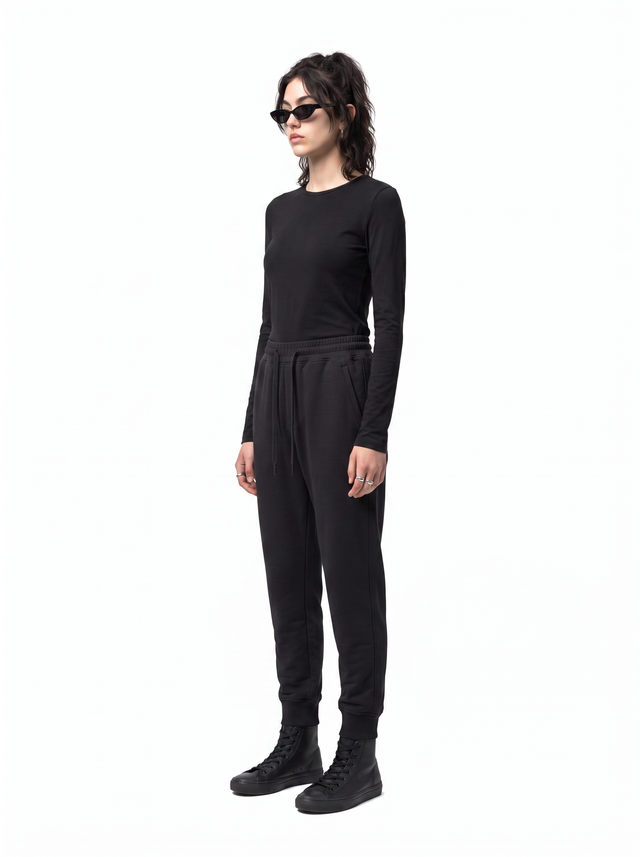 Noir Joggers - Obsidian Black - side model