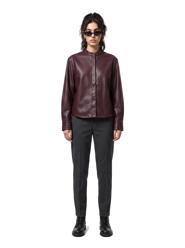 Onyx Overshirt - Oxblood Burgundy - full model