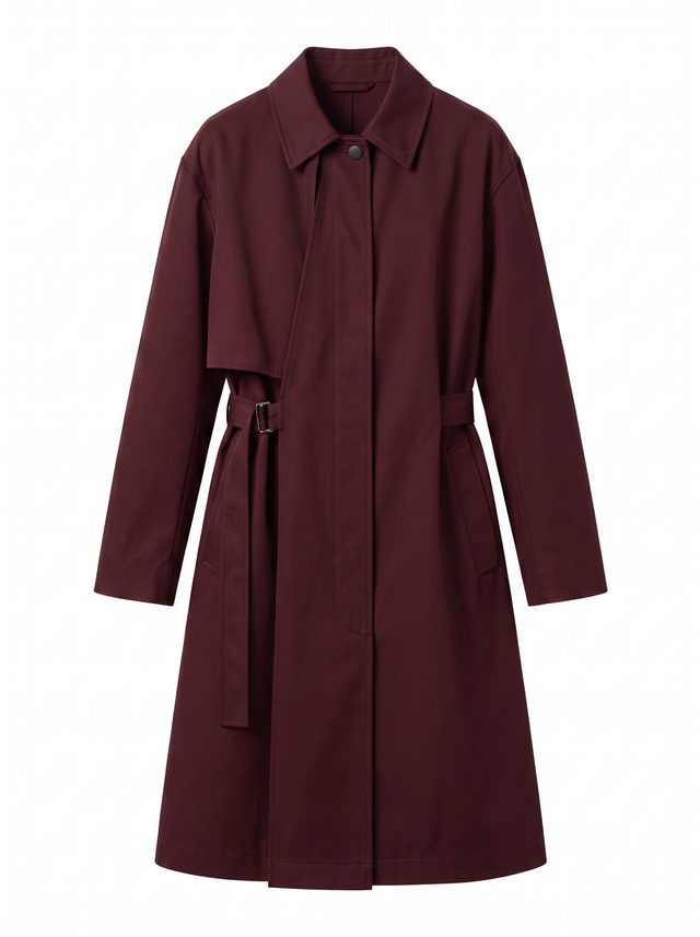 Raven Trench - Oxblood Burgundy - front product