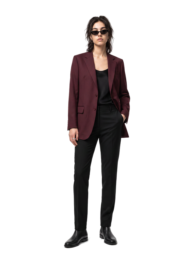 Sable Blazer - Oxblood Burgundy - full model