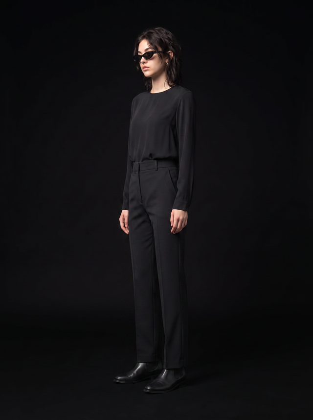 Sable Trousers - Obsidian Black - side model