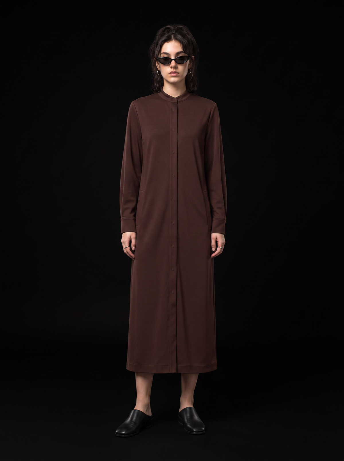 Slender Robe - Chocolate Brown - full model