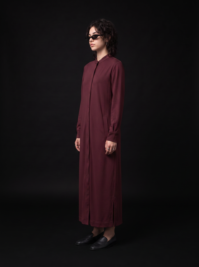 Slender Robe - Oxblood Burgundy - side model