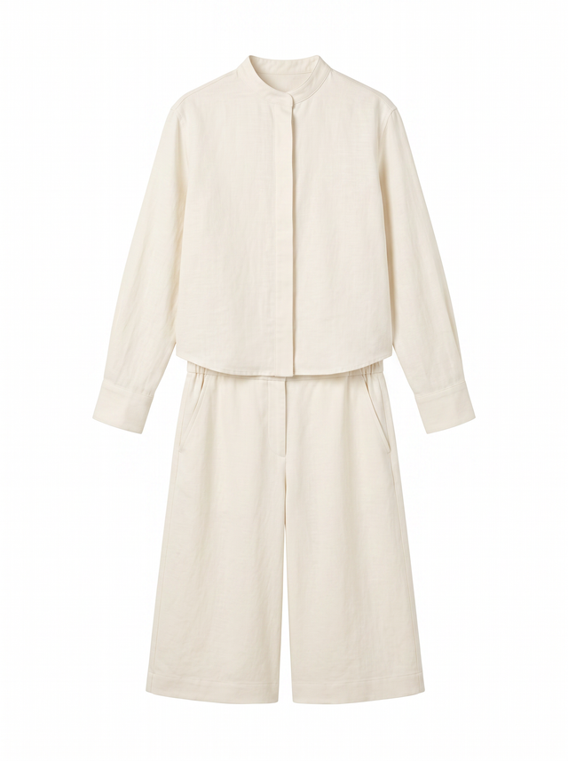 Slouchy Culottes - Bone Ivory - front product
