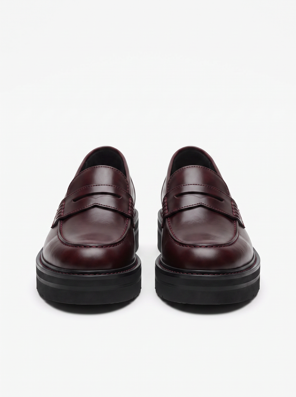 Stacked Loafers - Oxblood Burgundy - front product