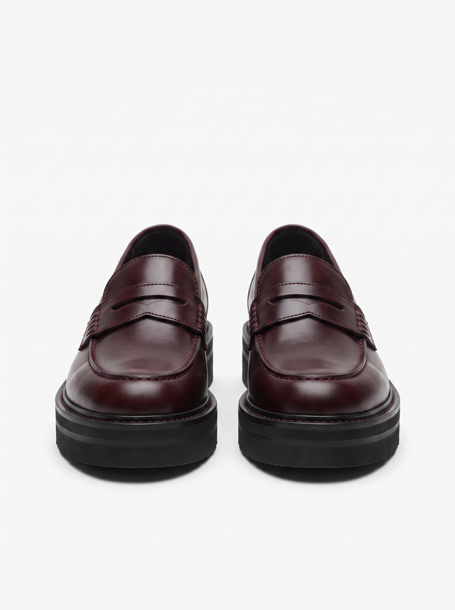 Stacked Loafers - Oxblood Burgundy - front product