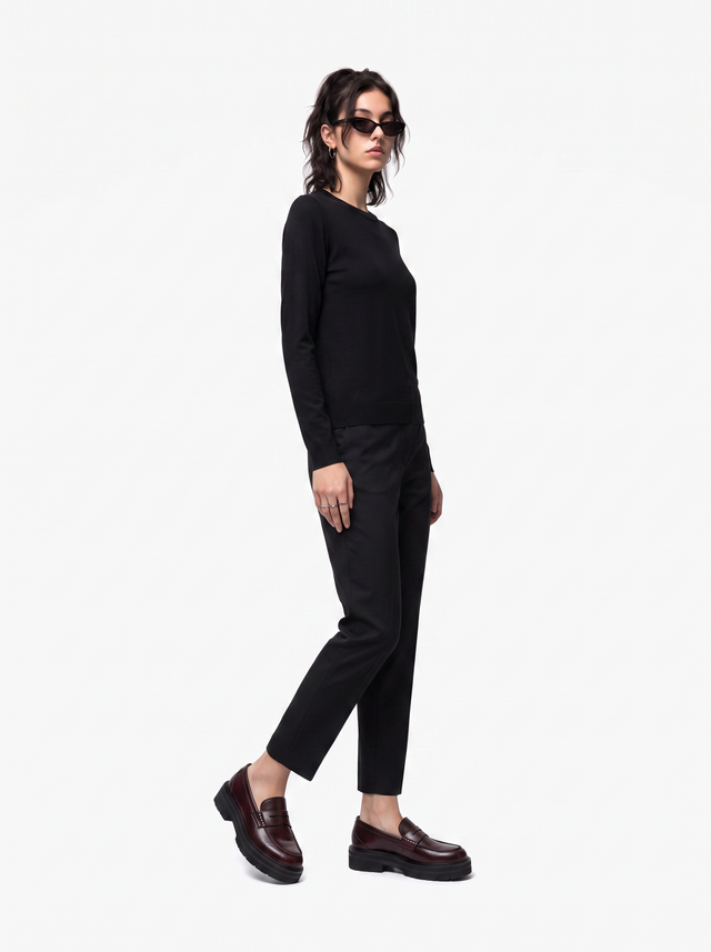 Stacked Loafers - Oxblood Burgundy - side model