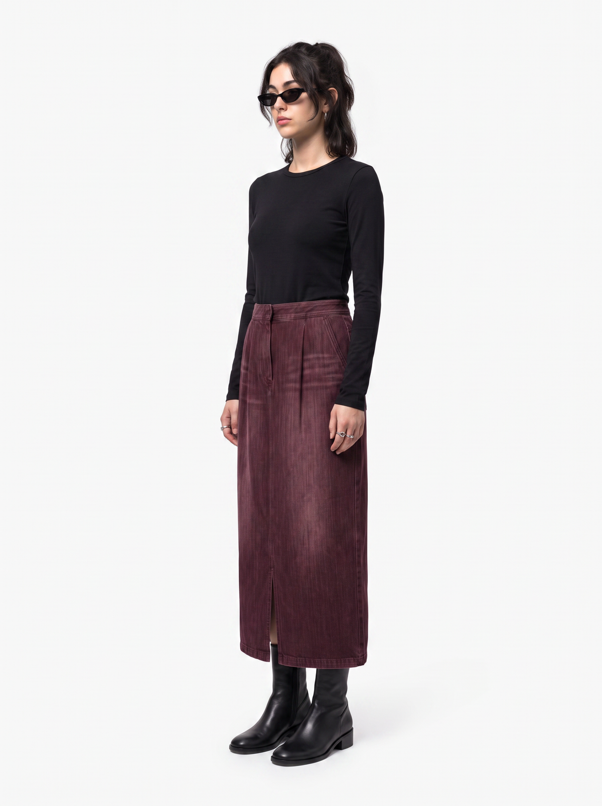 Stygian Column - Oxblood Burgundy - side model