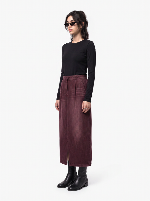 Stygian Column - Oxblood Burgundy - side model