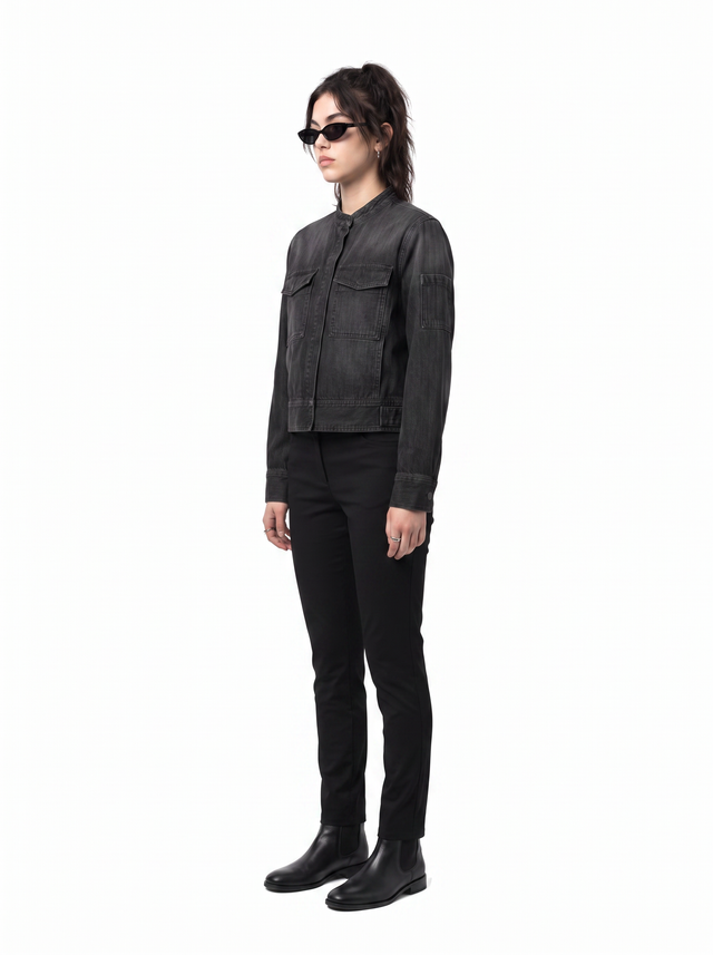 Umber Jacket - Obsidian Black - side model