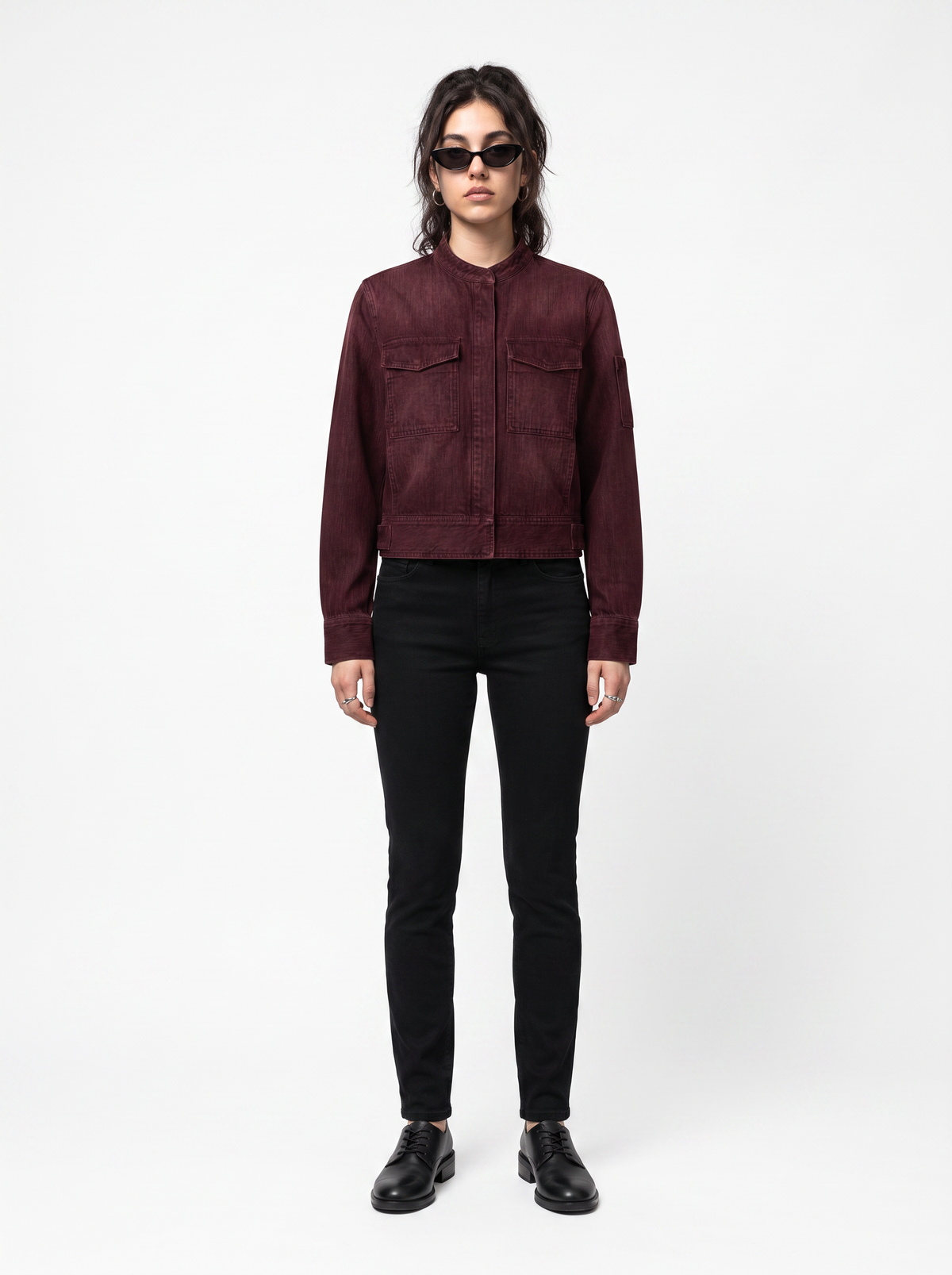 Umber Jacket - Oxblood Burgundy - full model