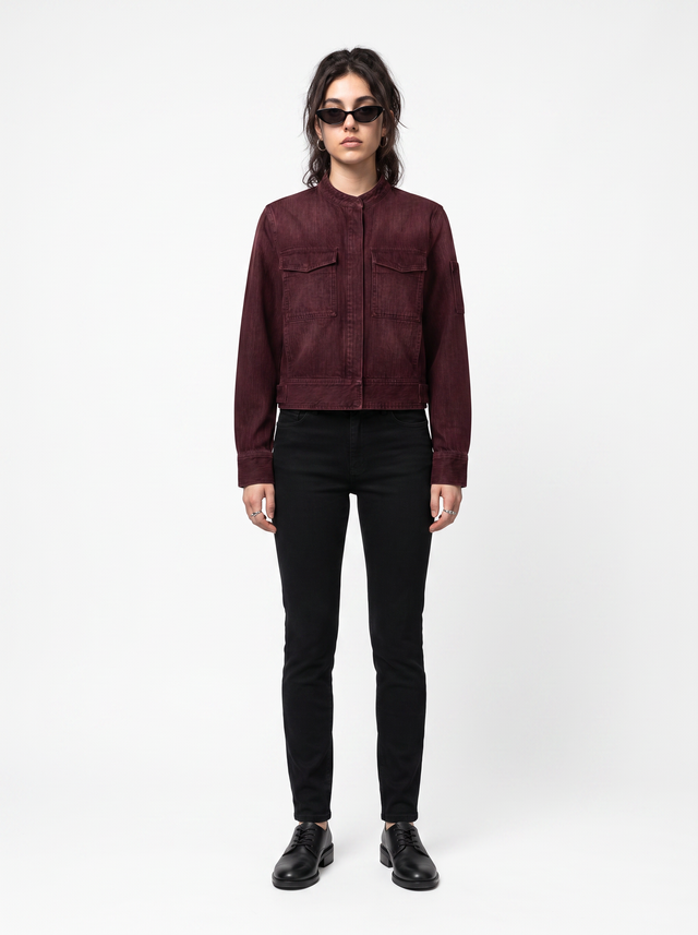 Umber Jacket - Oxblood Burgundy - full model