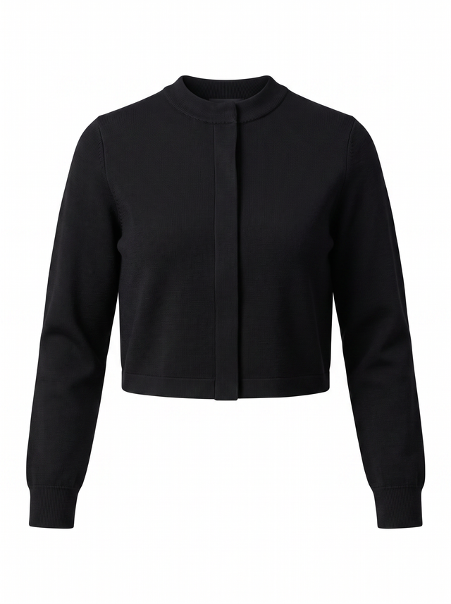 Woven Crop - Obsidian Black - front product