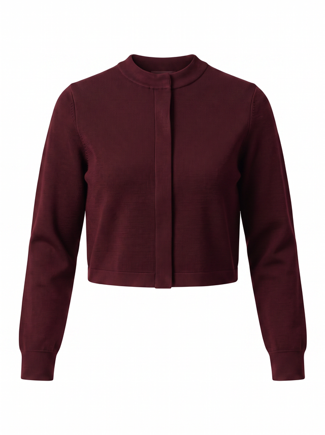 Woven Crop - Oxblood Burgundy - front product